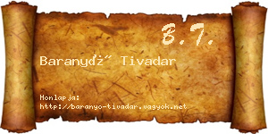 Baranyó Tivadar névjegykártya