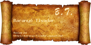 Baranyó Tivadar névjegykártya