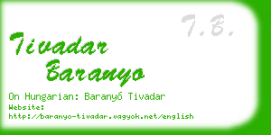 tivadar baranyo business card